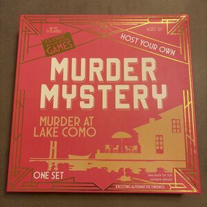 Murder Mysteries Murder at Lake Como 1960’s Ages 12+ Up To 13 Players Game NEW